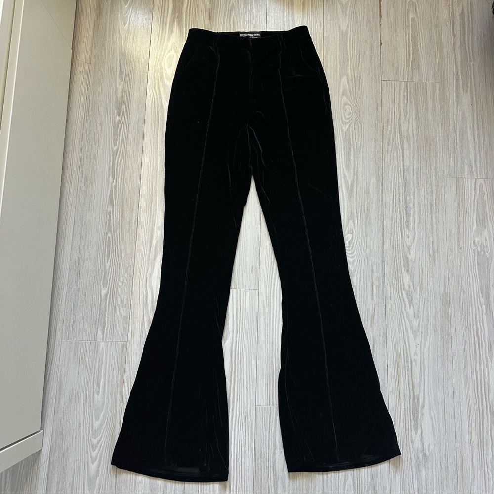 Pretty Little Thing Designed by Naomi Campbell Velvet Flare Pants